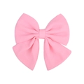 Pink satin bow hair clip with textured fabric for women in candy color style - Pink(3)