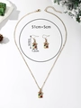 Parure collier et boucles d'oreilles boîte cadeau de Noël en émail rouge et vert - XL02-Boîte Cadeau