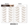 Waterproof 6D eyebrow tattoo stickers in Brown-11 style featuring ten pairs of brows - 11 (9 Pairs) / Brown