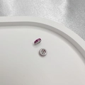 Macro detail of S925 silver spacer beads with inlaid pink zircons for DIY jewelry - Rhodium Plated Rose Red Zirconia