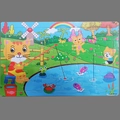 30-piece wooden puzzle for kids featuring a cat fishing cartoon scene, model LA-885 - Cat Fishing (LA-885)