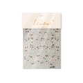 Elegant shell-textured peach blossom nail art stickers with red berries and green leaves - Nacre Peach Blossom Jelly Style (to5326)