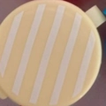 Mini beige sauce bottle cap with white stripes for portable bento condiment containers - Striped Dot Single / Yellow Plaid