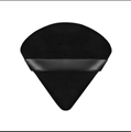 Houppette triangulaire en velours noir avec ruban de soie pour fixer le maquillage - Unité en Sachet / Noir