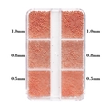 Cuentas de caviar de oro rosa de tamaños mixtos en caja de almacenamiento de 6 rejillas - Mini Cuentas de Acero de 6 Rejillas (0.5-1.0mm) / Oro rosa