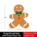 Gingerbread man ornament with green bowtie, dimensions 19cm by 16cm for Christmas - Large Gingerbread Man with Green Bowtie