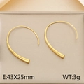 Minimalistische goldene Titanstahl-Ohrringe, 43x25mm elegantes, stromlinienförmiges Design - Gold (KE84612-K)