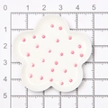Macro shot of a 4.5cm miniature flower plate with pink polka dots for dollhouse DIY decoration - Flower Plate / White