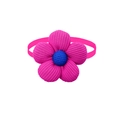 Pink and blue floral pet bow tie accessory featuring ribbed fabric and elastic band - BT429-1 Pink/Blue