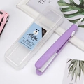 Mini lisseur à cheveux violet avec étui de rangement et étiquette de dessin - Violet