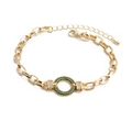 Bracciale Hip Hop in oro da uomo con zirconi verdi e trasparenti incastonati nel cerchio - Zircone Verde