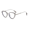 Occhiali da sole cat-eye retrò con stanghette argentate e montatura grigio scuro - Montatura Grigio Argento Anti-luce Blu