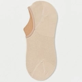 Women's summer mesh boat socks in beige, thin breathable invisible non-slip cotton socks - One Size 34-40 / Khaki