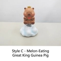 Capybara spring dashboard ornament style C wearing a crown and holding a watermelon - 3055 Watermelon Capybara
