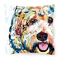 Square pillowcase featuring a colorful pop art style dog print on a white background - 40*40cm / Style 1 / Single Pillowcase (No Insert)