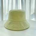 Close-up detail of soft terry cloth texture on a light yellow unisex bucket hat - M (56-58cm) / Milky Yellow