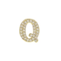 18k gold plated letter Q pendant accessory with micro-paved zircons for DIY jewelry - Letter Q Pendant-Gold