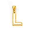 Elegant gold titanium steel pendant featuring letter L with white shell inlay and beads - Letter L (Single Pendant)