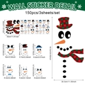 Adesivi murali pupazzo di neve di Natale set fai-da-te con cappelli e nasi - Set DIY Viso di Pupazzo di Neve(CT24Y10558J_T) / 30x30cmx3 Fogli