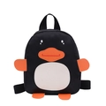 Cute black penguin cartoon toddler backpack for girls aged 1-5 with adjustable straps - Black