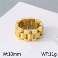 Anello stile cinturino d'orologio in acciaio inossidabile dorato 10mm per uomo e donna - US 8 / Oro