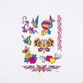 Fluorescent butterfly and rose temporary tattoo stickers with waterproof floral designs - Fluorescent OHB-004