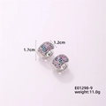 Boucles d'oreilles créoles en argent serties de zircons cubiques colorés - Argent-Zircon Multicolore