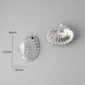 Silver conch shell charms in 22x18mm size for DIY jewelry making and beach pendants - 1# Platinum Plated