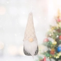 Christmas knitted gnome ornament with white hat and beard for festive tree decoration - Style C / White
