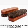 Set di due spazzole per scarpe in legno di faggio e crine, misura 14cm x 4,5cm - Spazzola in crine di cavallo in legno di faggio bronzo (A-143)