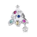 Colorful Christmas tree charm in 925 sterling silver with enamel and sparkling stones - Colorful Gem Christmas Tree (SCC3203)