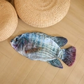3D realistic carp plush pillow cover in bluish-grey with lifelike printed scales - Tilapia Skin / 30cm No Zipper
