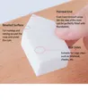 Detalle de esponja de maquillaje blanca con forma de casa con puntas de precisión y bordes - Pieza Única + Bolsa OPP (Poliuretano)