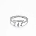 Silver stainless steel adjustable open ring featuring triple 777 angel number design - 777 Steel