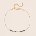 Verstelbare Miyuki kralenarmband in grijs en goud met karabijnsluiting en verlengketting - Donkergrijs Goud Mix (MI-B220336M)