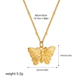 Collana a farfalla in acciaio inossidabile placcato oro 18K con misure e peso 5,2g - Farfalla Grande