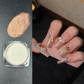 Champagne gold aurora nail powder with shimmering iridescent finish and manicure display - Aurora Orange