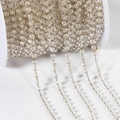 Transparent faceted bead chain with gold metal wire for DIY jewelry making and craft - 3.6mm (1m/Pack) / Gold Chain - Transparent