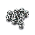 Sparkling silver stainless steel beads with green rhinestones for DIY jewelry making - 10mm Green (KLJ2245-Z)