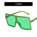 Oversized square retro sunglasses featuring transparent green frames and matching lenses - Matte Green / Green
