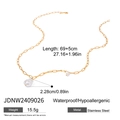Detailed size specifications for baroque pearl pendant necklace in gold stainless steel - Gold Baroque Pearl Paperclip Necklace (JDNW2409026)