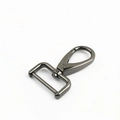 Gunmetal black metal lobster clasp swivel hook with rectangular base for bag straps - Inner Diameter 2.5cm / Gunmetal