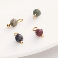 4mm faceted natural stone beads with gold endings in grey and reddish brown colors - 4mm (5 Pcs/Pack) / Tourmaline
