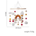 Handmade baby mobile with wooden ring, rainbow, clouds and felt balls for nursery decor - Handmade Multi-color Rainbow Mobile
