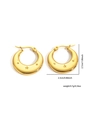 Detailed view of gold star and moon engraved hoop earrings with size measurements - Gold Star & Moon Engraved Half Moon Style (#0259)