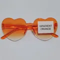 Lunettes de soleil cœur sans monture avec verres dégradés orange de style tendance - Dégradé Orange