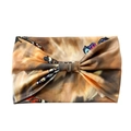 Bandeau large élastique avec imprimé papillon marron et détail de nœud pour yoga - Base Marron Papillon Noir (HD37-04)
