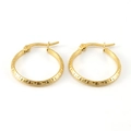 Pendientes de aro minimalistas de acero inoxidable 18K con patrón de meandro griego - Dorado (3.0*23mm)