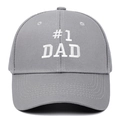 Klassische graue Baumwoll-Baseballkappe mit weißem #1 DAD Stickerei auf weißem Grund - Grau