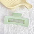 Pince à cheveux rectangulaire vert menthe pailletée au style coréen élégant - Carré Vert Lait / 10cm